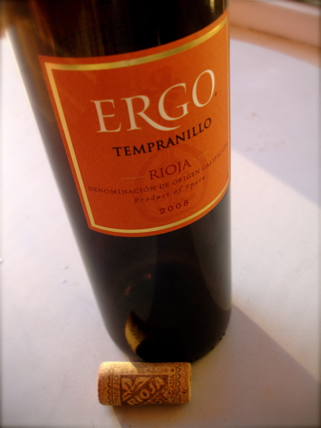 wine tasting notes ~ ergo tempranillo rioja 2008