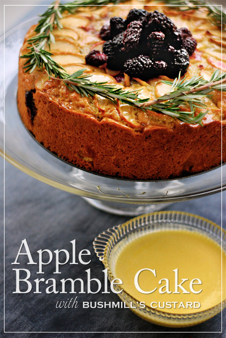 apple & bramble cake with bushmill’s custard & a st. pat’s blog hop