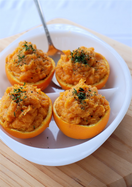 tassajara twice baked yams on the “half shell”