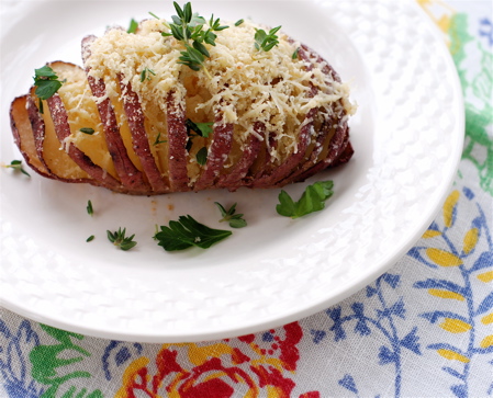 vermont sharp cheddar fan potatoes with fresh herbs