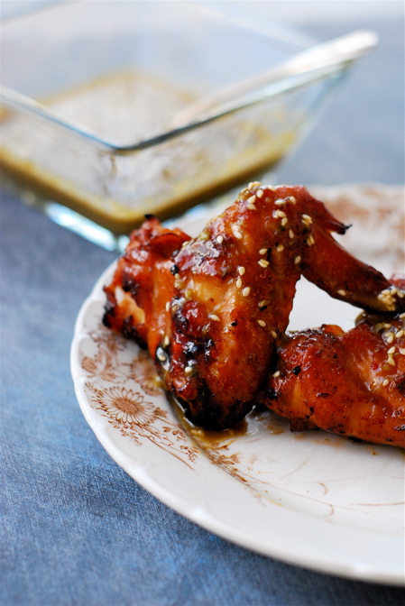 saigon chicken wings with sesame wasabi dipping sauce