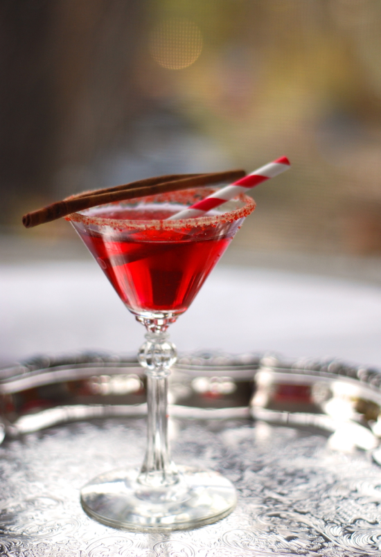 sparkling cranberry apple crisp martini