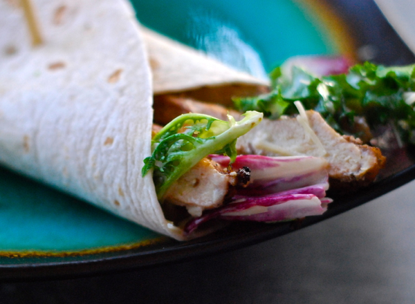 grilled chicken caesar salad wraps